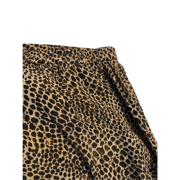 Karen Scott petites Brown Animal Print Skirt a line Sz PL Side Slip Lightweight - Picture 3 of 7